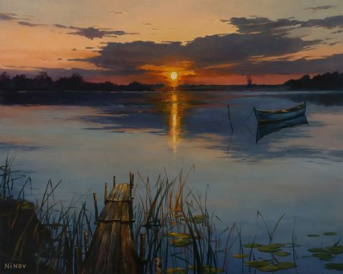 Pictura pe numere – In tacerea apusului, 40x50cm