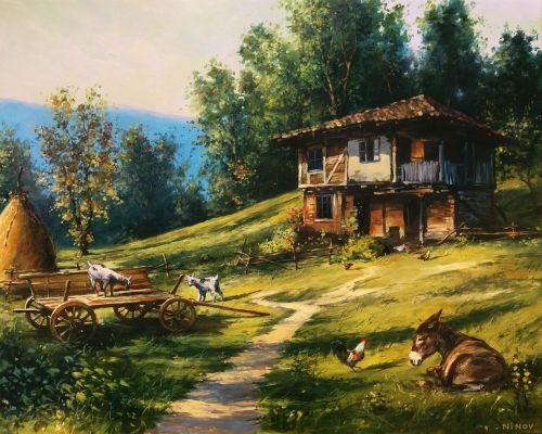 Pictura pe numere - Liniste la munte,40x50cm