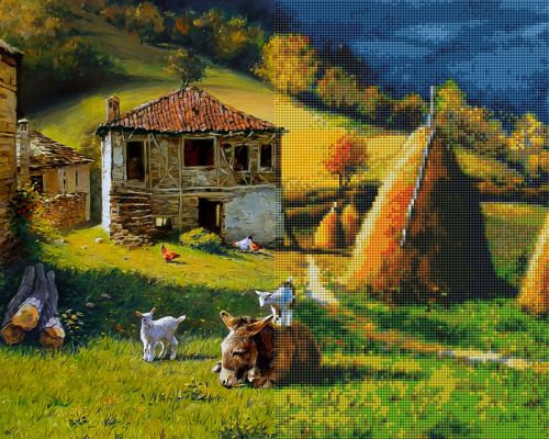 Set de broderie cu diamante - Undeva in Rodopi, 40x50cm
