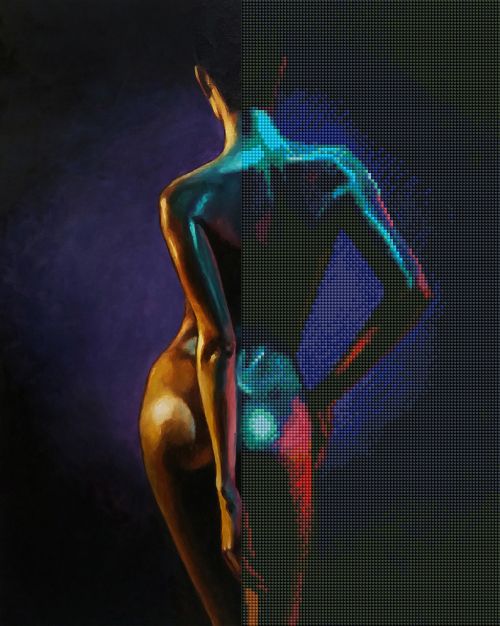 Set de broderie cu diamante - O explosie de culori, 40x50cm