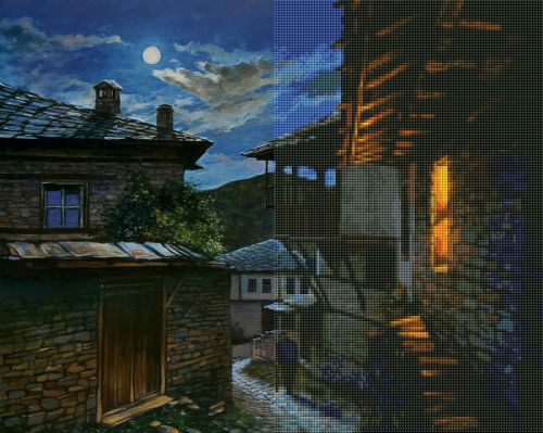 Set de broderie cu diamante - Dor de luna, 40x50cm