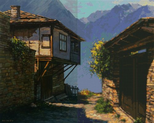 Set de broderie cu diamante - Trecutul pe care trebuie sa-l amintim, 40x50cm