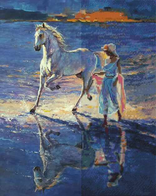 Set de broderie cu diamante - Cu aroma de mare, 40x50cm