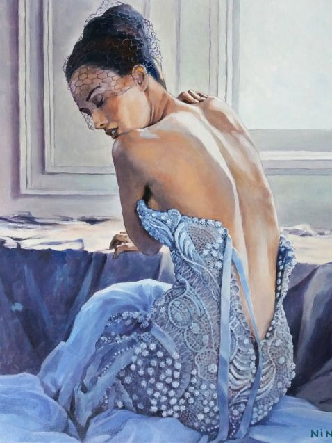Pictura pe numere – 50 de nuante de albastru, 30x40cm