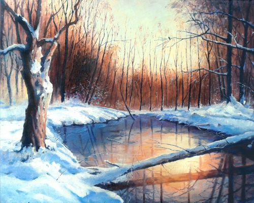 Pictura pe numere – Lacul inghetat, 40x50cm