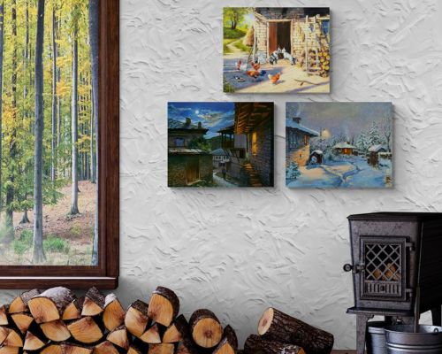 Set 3 picture pe numere – La tara, 40x50cm