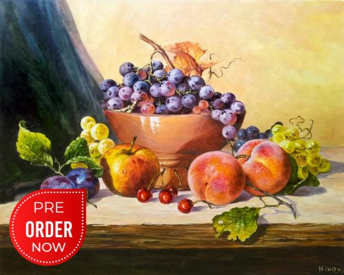 Pictura pe numere – Natura statica cu struguri, 40x50cm