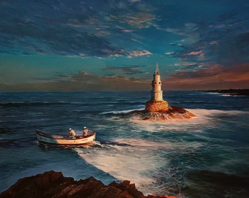 Pictura pe numere – Farul Ahtopol, 40x50cm