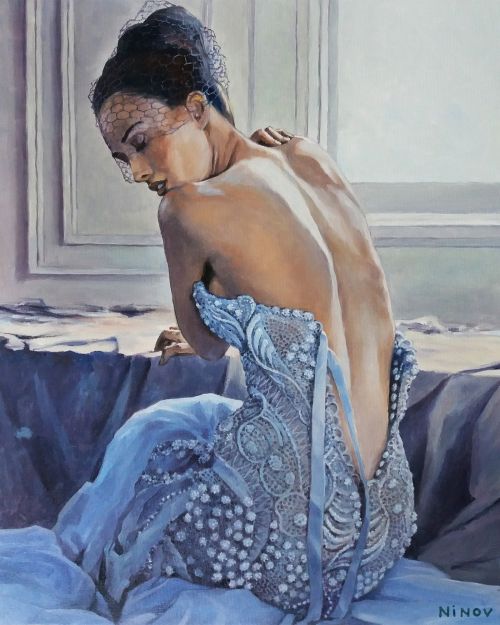 Pictura pe numere  - 50 de nuante de albastru, 40x50