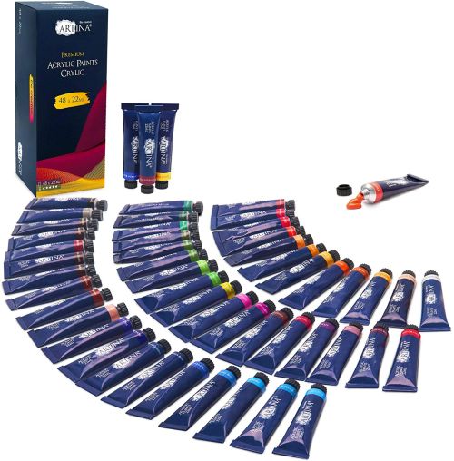 Set culori acrilice Artina Crylic 48 x 22 ml