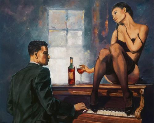 Pictura pe numere – In asteptarea umbrelor, 40x50cm